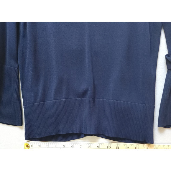 Anne Klein Cardigan Medium Navy Button Up Half Sleeve Sweater Career Office - Picture 7 of 9